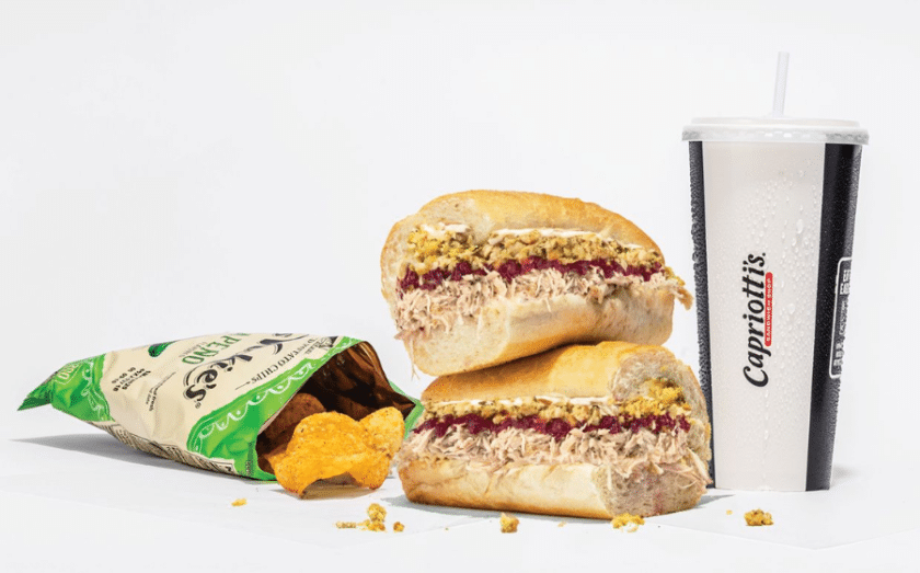 Food from Capriotti’s Sandwich Shop franchise