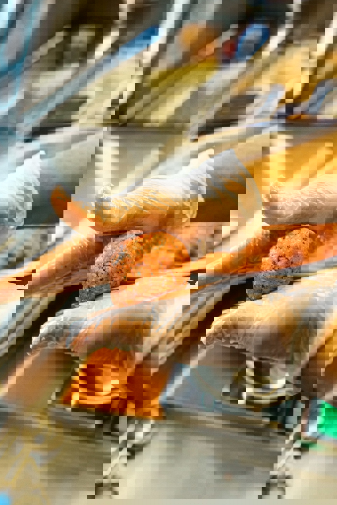 meatball being prepared at capriotti's sandwich franchise 