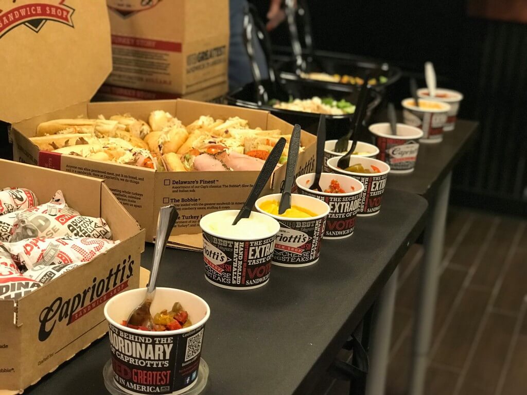 capriotti's catering spread 