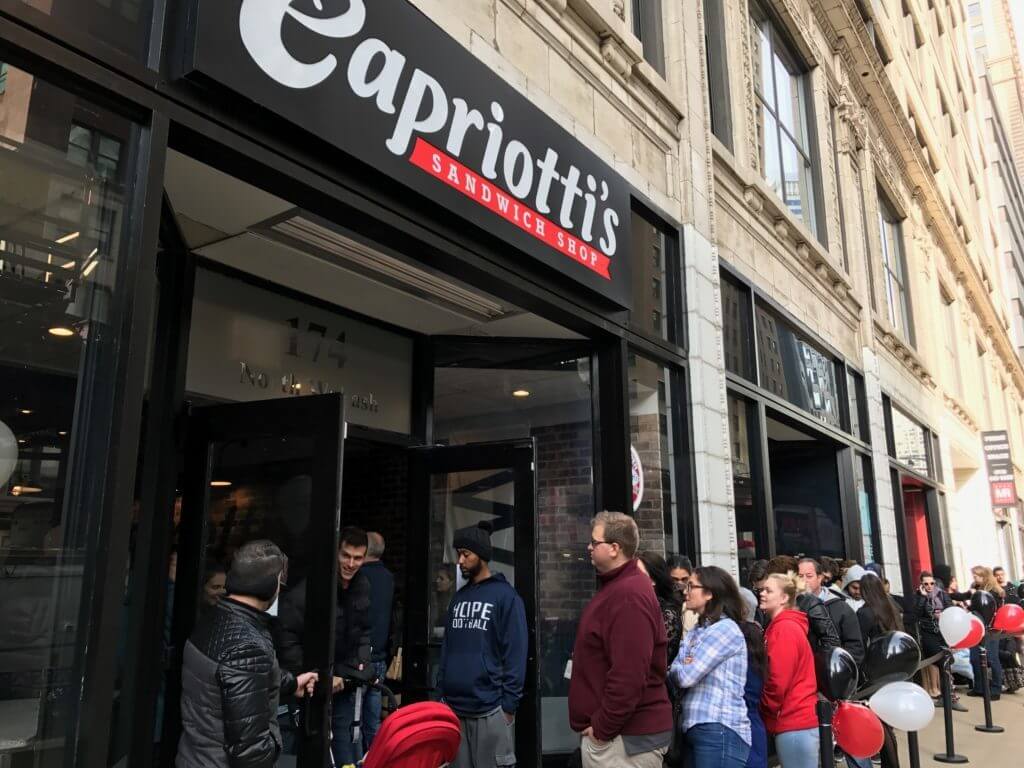 capriotti's chicago opening 